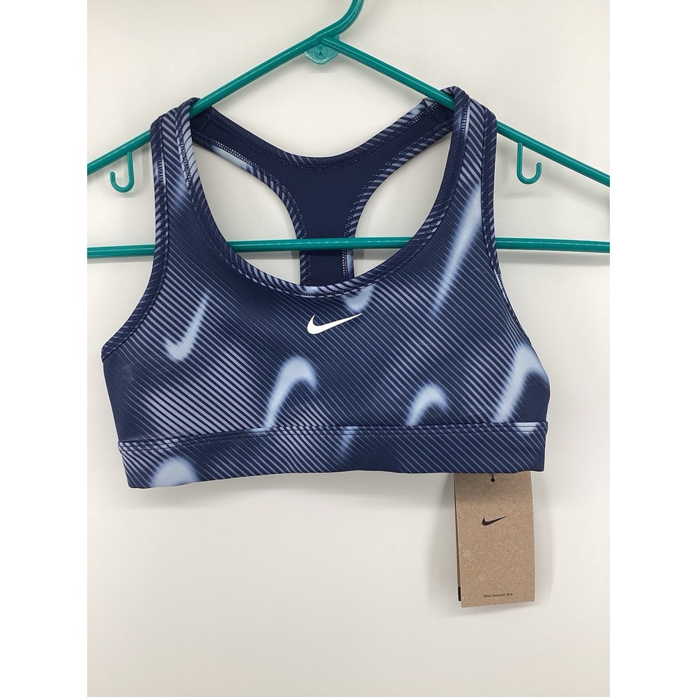 Nike Big Kids Girls Nike Pro Swoosh‎ sports bra Navy/white medium HV4508-410